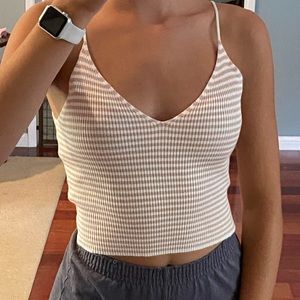 PacSun Thin Strap V Neck Striped Tank Top